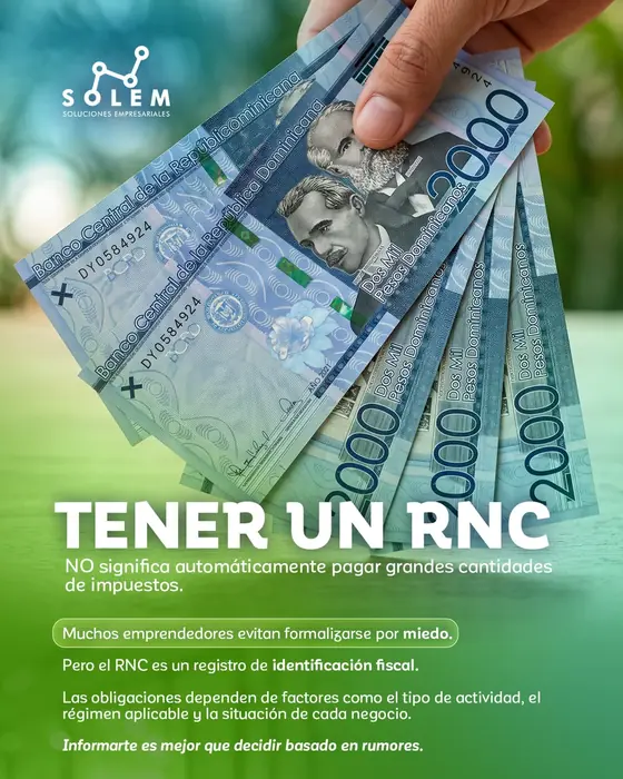 Tener un RNC no significa automáticamente pagar grandes cantidades de impuestos.